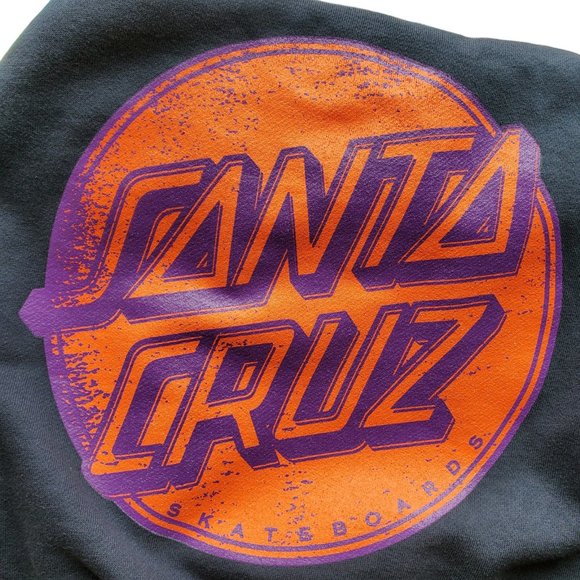 Santa Cruz Men's Contra Distress Dot Pullover Hooded Sweatshirt. Size Medium - Picture 2 of 3